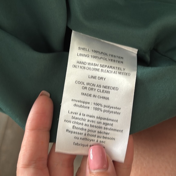 Forest Green One Shoulder Cocktail Dress - Picture 6 of 6